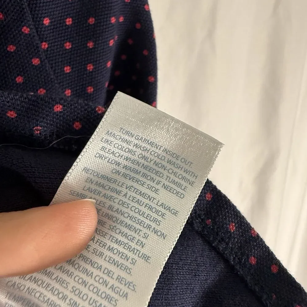 Ralph Lauren Shirt Dress Baby Girls 24M Months Blue Red Polka Dot Long Sleeve